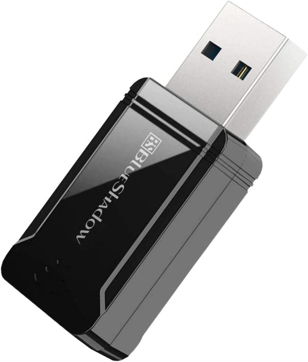 Blueshadow AC1300 USB WiFi Adapter, 2.4G/5G Dual Band Wireless Network Adapter for Desktop Computers, MU-MIMO WiFi