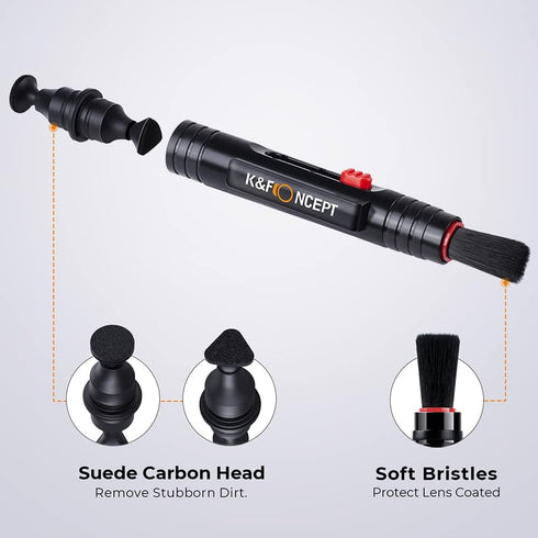 K&F Concept 4-in-1 Camera Cleaning Kit - Lens Brush Pen, Rocket Air Blower, Microfiber Cleaning Cloth for Canon, Nikon,