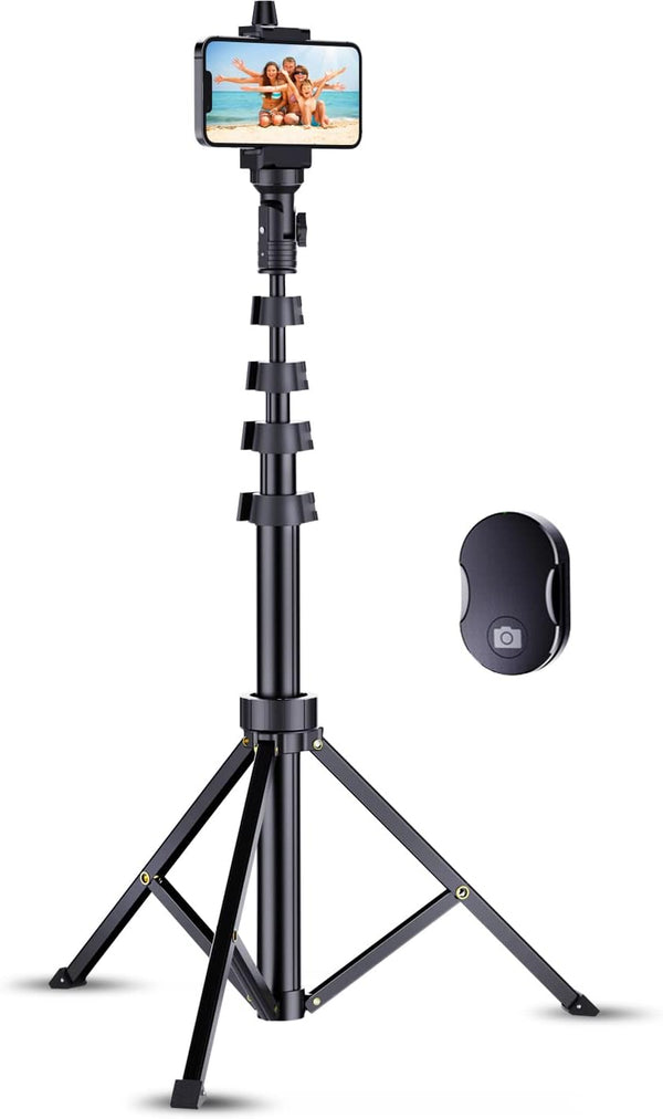 Fugetek 67" Professional Cell Phone Tripod, Portable All in One, Bluetooth Remote, Phone