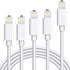 MFi Certified iPhone Charger Cable 5-Pack (3ft/3ft/6ft/6ft/10ft) - Fast USB Charging Cords for iPhone