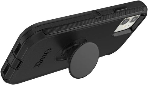 PopSockets 11: Otter + Pop for iPhone OtterBox Defender Series Case with Swappable PopTop - Black and Aluminum Black