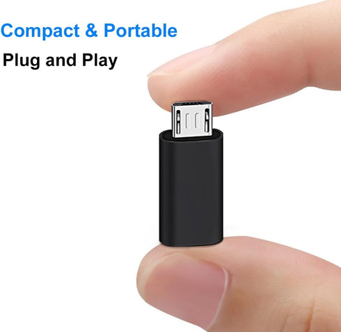 USB C to Micro USB Adapter, Black Type C Female to Micro USB Male Compatible with Samsung Galaxy S7/S6/S5/S4/S3, Note