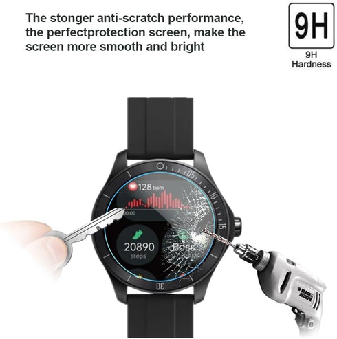 Screen Protector for IDW18 Fitness Smart Watch, 9H Tempered Glass Protective Film Compatible with Quican IDW18 / TOOBUR