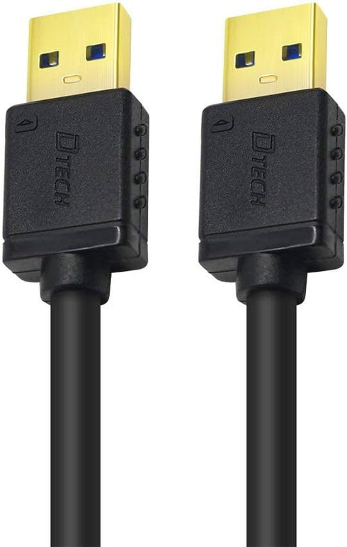 DTech 3 ft USB 3.0 Type A to A Cable Male to Male High Speed Data Cord in Black by DTech