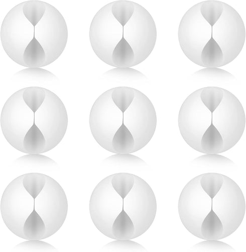 9 Pcs White Adhesive Cable Clips, Charger Cord Holder for Nightstand, Desk, Phone Charger, Home, Office