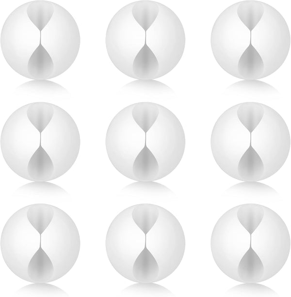9 Pcs White Adhesive Cable Clips, Charger Cord Holder for Nightstand, Desk, Phone Charger, Home, Office