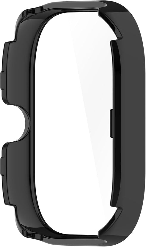 Smartwatch Protective Case Cover - Full Coverage PC with Tempered Glass Screen Protector for Redmi Watch 4 (Black)
