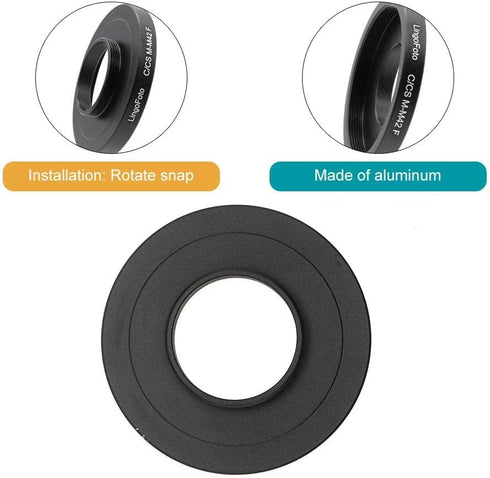 Macro Lens Adapter for M42 Screw Mount Lens to C/CS Camera, M42*0.75mm