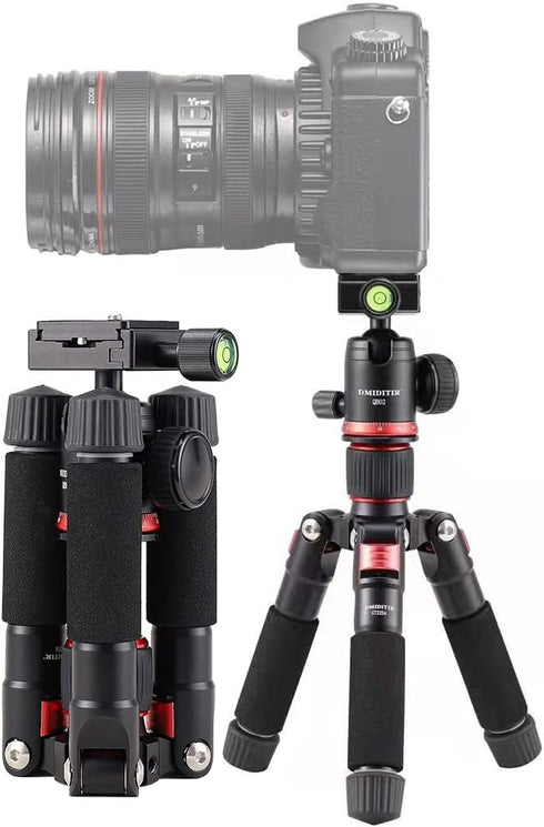 Portable Tabletop Camera Tripod, 20" DSLR Aluminum Mini Tripod with 360 Degree Pan Ball Head, Black