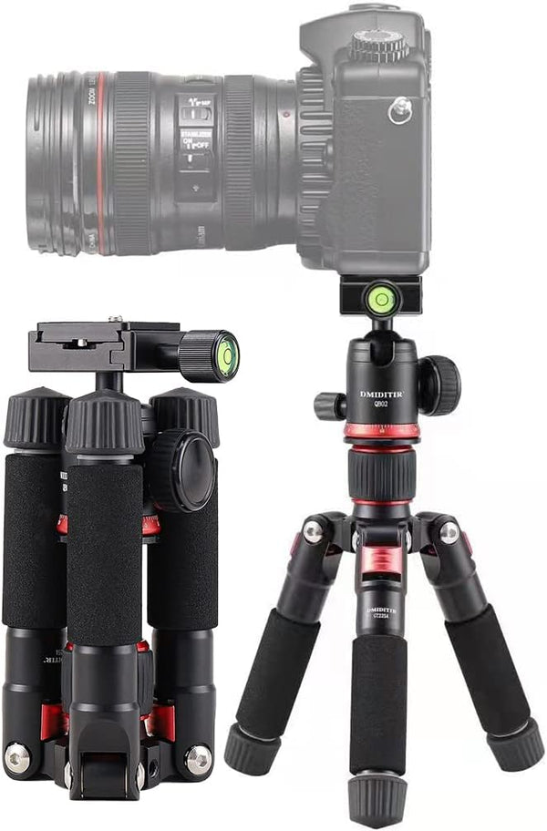 Portable Tabletop Camera Tripod, 20" DSLR Aluminum Mini Tripod with 360 Degree Pan Ball Head, Black