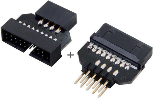 chenyang 2 Pack USB 2.0 Front Panel Header 9/10Pin Male/Female to 19/20Pin Connector Adapter