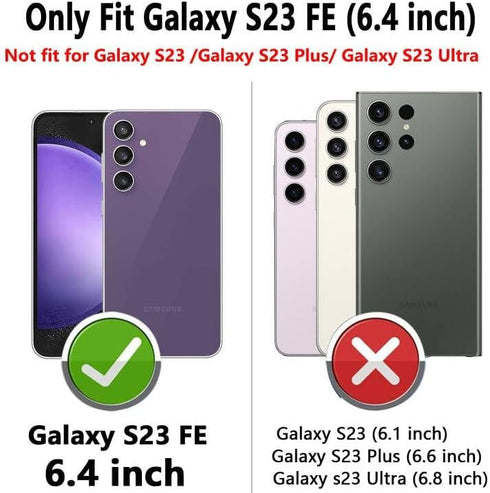 Samsung Galaxy S23 FE Case with Screen Protector, Magnetic Kickstand, 360° Rotation Ring Holder, Purple