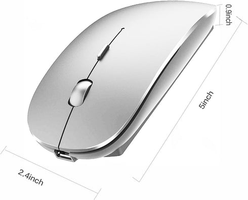 Rechargeable Bluetooth Mouse for Laptop, iPad Pro, MacBook, and Desktop Computers