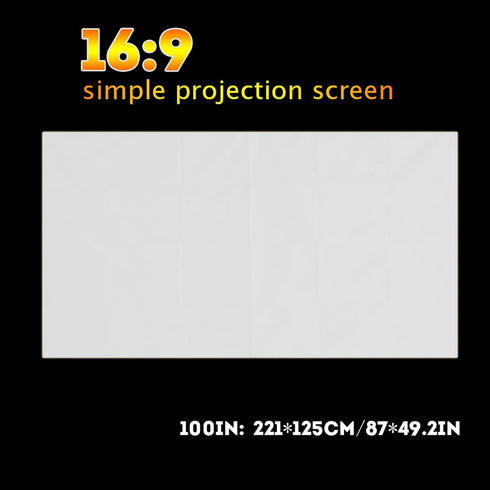 Aramox 60-120 Inch 16:9 (100inch) Projector Screen,Projector Curtain Rear Projection Screen Portable Foldable White