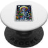Funny Plant Lady Tarot Vintage Skeleton Floral Moon PopSockets Standard PopGrip