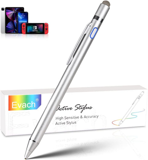 High-Precision Fine Tip Stylus Pen for Samsung Galaxy Tab A8 A7, 2 in 1 Sensitive Pencil for Writing and Drawing (Grey)