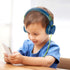 POWMEE M2 Kids Headphones - Foldable, Adjustable, Tangle-Free, 3.5MM Jack, On-Ear, Blue for School, Travel & More.