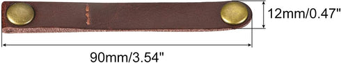 MECCANIXITY Pack of 5 Leather Cable Straps, 90x12mm Portable Cord Organizer Clips for Brown Earphone Management