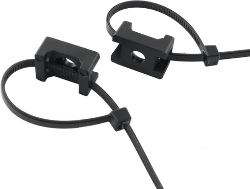 Saddle Type Mounts Base with 4.7inch Cable Ties and Tapping Screw ZZLZX 50 Sets 4.7 Inch Black Cable Zip Ties and Wire Cable Clips with Screw,Saddle Type Cable Tie Organizer Clamps by ZZLZX
