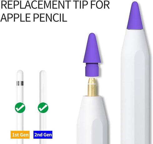 AWINNER 1st 2nd Pen Tip Compatible with Apple Pencil Tips & Generation Color Nib (Red/Yellow/Purple/Pink/Cyan)