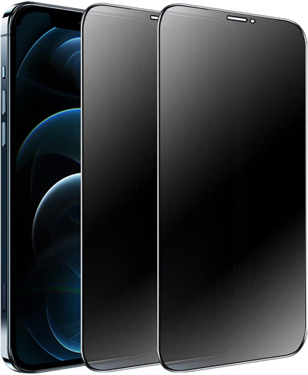 iPhone 12 Pro Max 6.7" Matte Privacy Screen Protector 2 Pack, Anti-Spy, Scratch Resistant, Tempered Glass, Full Coverage