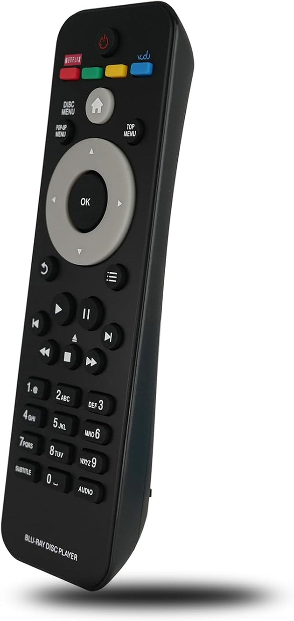Replacement Remote Control for Philips BDP2105F7, Compatible with BDP2385, BDP2185/F7 Blu Ray DVD Player