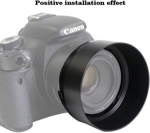 50mm Lens Hood for Canon EF 50mm f/1.8 STM (Not for EF 50mm f/1.4), ES-68 es68 Lens Hood, Compatible with 49mm Filters