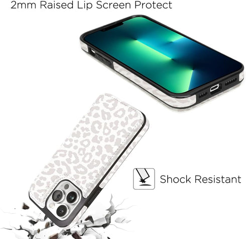 uCOLOR Compatible with iPhone 13 Pro Wallet Case with Card Holder Slots, Marble Flip Leather RFID Kickstand Cover