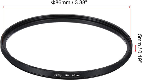 MECCANIXITY UV Lens Filter, 86mm HD Hydrophobic Scratch Resistant Protection Filter for Camera Photography