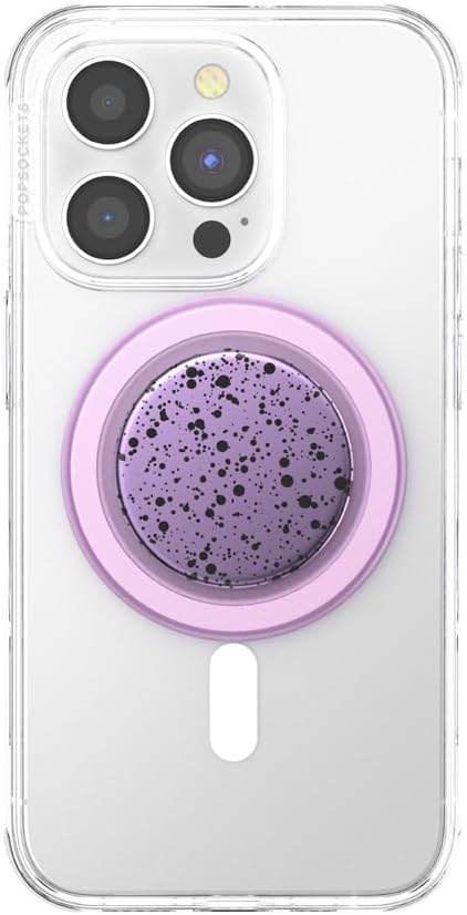 PopSockets Phone Grip with Expanding Kickstand, MagSafe Compatible, Adapter Ring Included, Sugar Plum Speckle
