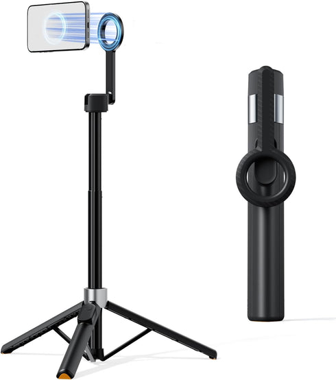 TODI 60" Magnetic Tripod for iPhone,Mini Magnetic Selfie Stick Magnetic Selfie Stick Compatible