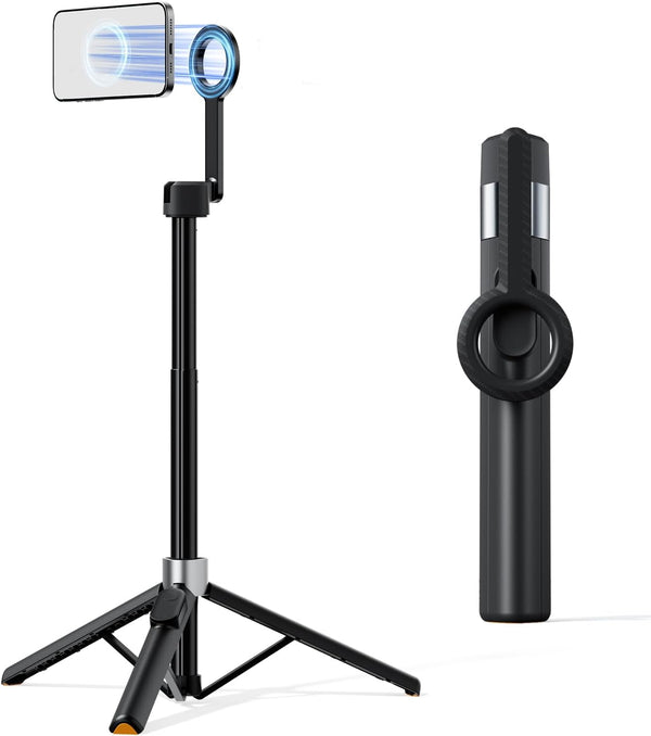 TODI 60" Magnetic Tripod for iPhone,Mini Magnetic Selfie Stick Magnetic Selfie Stick Compatible
