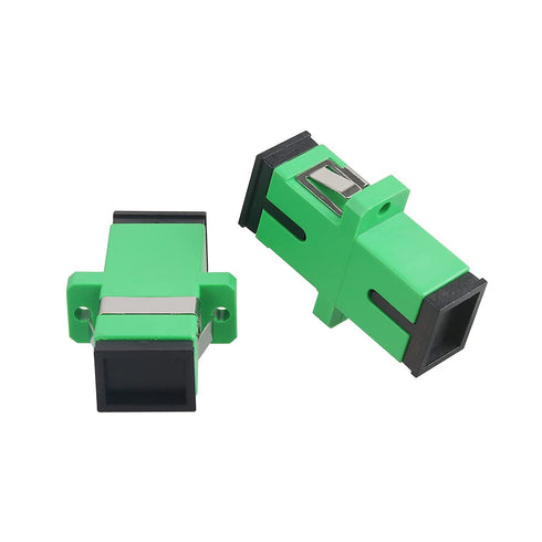50PC Fiber Optical Coupler Green SC Singlemode Fiber Optic Adapter, SC Female to SC Female APC Single Mode Fiber Optical Coupler, Network Internet Connector Adapter with Mount Panel