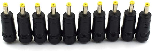 10Pcs Black Male Plug to Female Jack DC Power Connector, 4.0x1.7 mm to 5.5x2.5mm