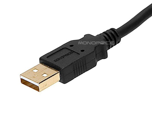 Monoprice USB 2.0 Type-A Male to Female Extension Cable, 3 Feet, Gold Plated, Black