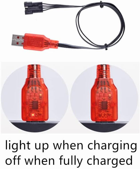 CBB 7.4V 600mAh 1450cell Li-ion Battery with SM-4P Plug and USB Charger for Gel Water Blaster Airsoft Guns