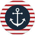 White Anchor on Blue Circle with Red Stripes Background PopSockets Swappable PopGrip.