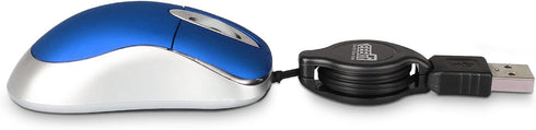 EEEKit 2 Pack Mini Retractable Cable USB Optical Mouse, Blue, Unisex