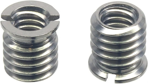 Stainless Steel 1/4"-20 Female to 3/8"-16 Male Convert Screw Adapter, 2 Pieces, 10.5mm Height