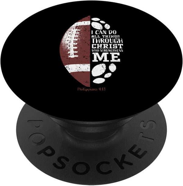 Christian Football Gifts for Teen Boys, Kids & Men - Religious Verse PopSockets Standard PopGrip