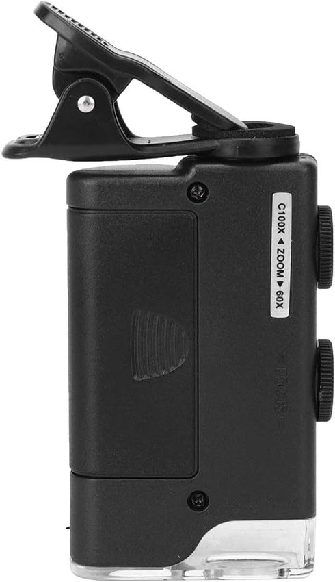 Oumefar Portable Clip Microscope, 60-100X Magnification Camera, LED Loupe for Observing