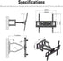 Generic 26-55 Inch 40Kg/Vesa400*400/Upper Lower-10~10 Double Pendulum Large Base TV Stand Bearing