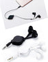 ThtRht 2 Pack 3.5mm MP3 Retractable Earbuds Wired Earphone Portable Plug Stereo in-Ear Headphone Wiring Ear Buds