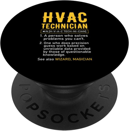 HVAC Technician Worker Handyman Funny Definition Repairman PopSockets Standard PopGrip
