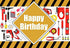 Construction Tools Theme Happy Birthday Backdrop, 7x5ft Vinyl for Boys Birthday Party Decor, Yellow and Black Stripes