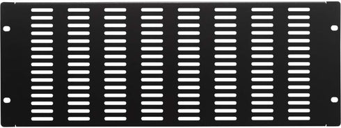 NavePoint 4U Blanking Panel, Slotted Flanged 19 inch Wide Network Server Rack Filler Panel, Steel with Hardware