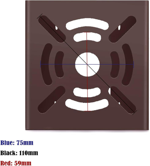 Universal Vertical Pole Mount Adapter with 2 Loops - Brown Stainless Steel Wall Mounting Bracket for CCTV Security