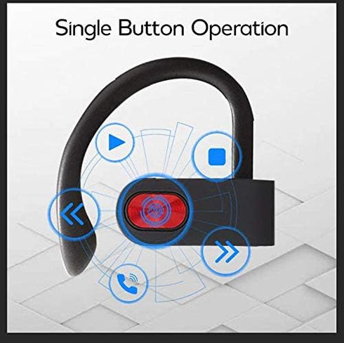 Wireless Earbuds, TWS Bluetooth 5.0 Stereo Headphones with Microphone and Charging Case, Sweatproof Sports Earbuds