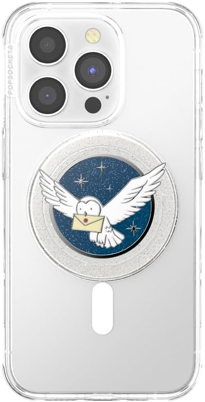 PopSockets Phone Grip with Expanding Kickstand, Compatible with MagSafe, Adapter Ring Included, Enamel Hedwig