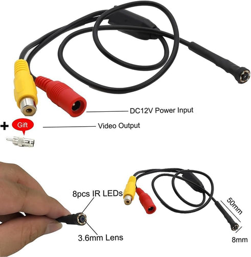 CCTV Mini Pinhole Security Camera 1000TVL 90 Degree with 6PCS Infrared IR LEDs Night Vision for Indoor Surveillance